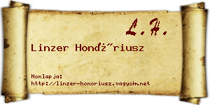 Linzer Honóriusz névjegykártya